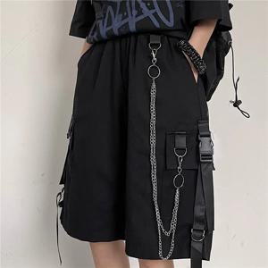남성 반바지 뜨거운 2025 여름 캐주얼 패션 스타일 보드 반바지 버뮤다 남성 Drawstring 탄성 허리 체인 비치 반바지 남자