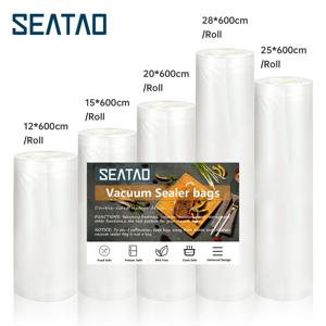 식품용 SEATAO 진공 가방 진공 실러 식품 신선한 장기 보관 12+15+20+25+28cm*600cm 진공 포장기용 롤/로트 가방