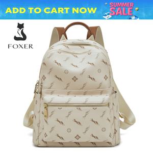FOXER 여성용 배낭, 시그니처 PVC 인쇄 패션 여행 숄더백, 여성용 여행 배낭, 여성 캐주얼 모노그램 백팩
