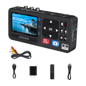 UNISHEEN UR230A TF 아날로그 CVBS RCA SVideo 카메라 USB 테이프 VCR VHS 캡처 카드 상자 MP3 비디오 레코더