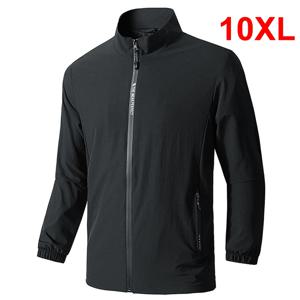플러스 사이즈 10XL 방풍 자켓 남성 패션 캐주얼 솔리드 컬러 자켓 코트 봄 가을 캠핑 자켓 남성 겉옷 블랙