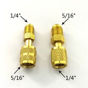 2PCS 어댑터 M 5/16 X F 1/4 SAE 에어컨 퀵 커플러 R32 R410a 냉매 에어컨 충전