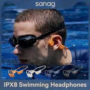 Sanag B60S 골전도 이어폰 64GB MP3 무선 오픈 헤드셋 IPX8 수영 방수 플래시 세일 선택 헤드폰