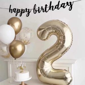 40 인치 큰 호일 생일 풍선 헬륨 번호 풍선 0-9 생일 축하 웨딩 파티 장식 샤워 대형 피규어 Globo