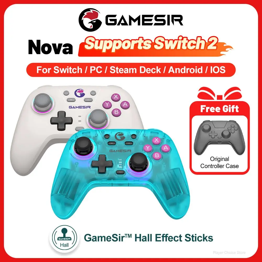 Gamesir Nova Switch 2 컨트롤러 게임 패드 PC Controle 홀 효과 조이스틱 Nintendo Switch2 Switch 1 Windows iOS Android
