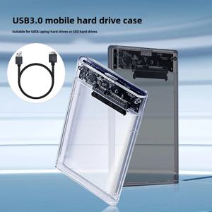 WALRAM USB 3.0 HDD 인클로저, 2.5 인치 SATA SSD 하드 드라이브 케이스, 5Gbps 6TB 전송 속도, 명확한 디자인 모바일 외부 하우징