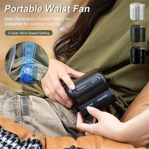 Leafless 셔츠 아래 걸이식 허리 선풍기, 휴대용 USB 충전 미니 클립 온 허리 전기 선풍기, 야외 캠핑 냉각 장치, 선풍기