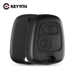 KEYYOU 1pc 교체 키 케이스 Citroen 키 커버 Toyota Aygo 2 버튼 원격 키 Fob 쉘 푸조 블레이드 없음 로고 없음