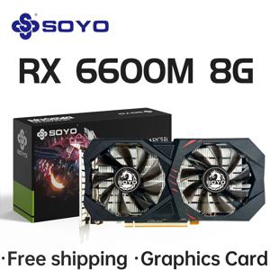 SOYO AMD RX 6600M 8GB 그래픽 카드 GDDR6 128Bit PCI-E 4.0×8 8Pin Radeon GPU RX6600M 데스크탑 구성 요소 PC 게임 비디오 카드