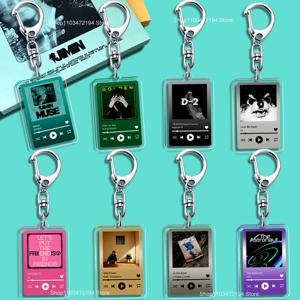 새로운 아크릴 Kpop 음악 플레이어 키 체인 GOLDEN MUSE 앨범 LAYOVER Agust Dddays INGIDO JINS 우주 비행사 열쇠 고리 V Vkook Kpop Merch