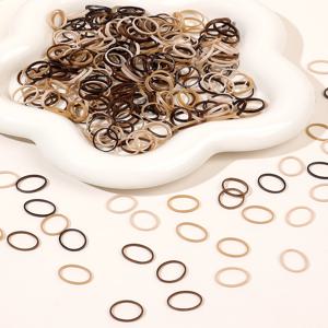 300 Pcs 여자를위한 다채로운 고무 작은 Hairbands 여자 어린이 미끄럼 방지 손상 없음 머리 부드러운 고무줄 포니 테일 홀더