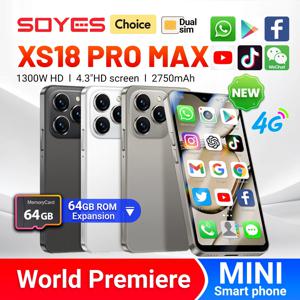 월드 프리미어 SOYES XS18 Pro Max 미니 스마트폰 4.3인치 글로벌 4G Android8.1, 2750mAh 배터리 얼굴 인식 GPS 소형