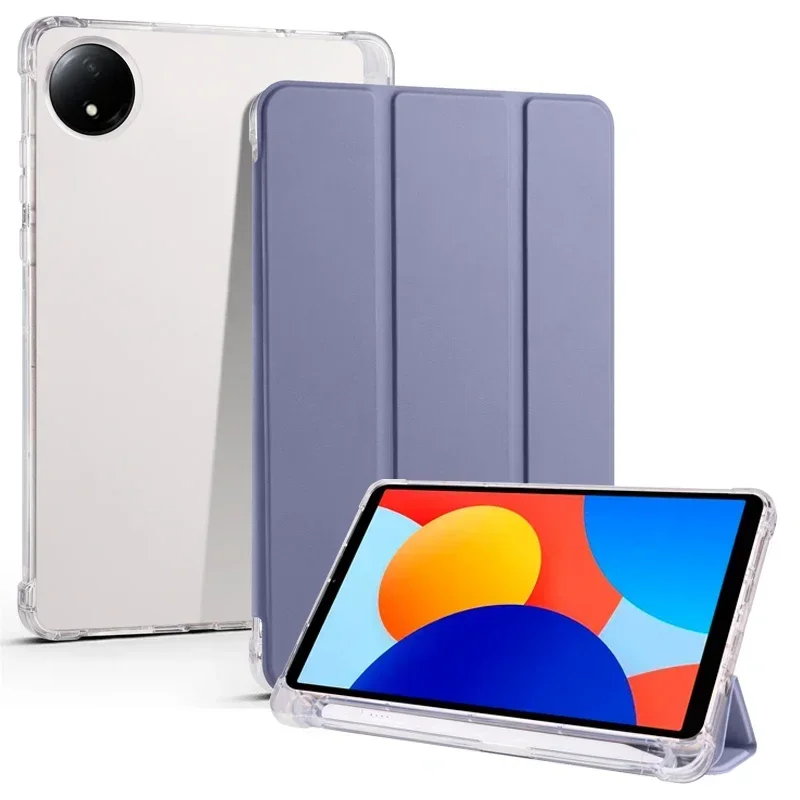 Redmi Pad SE 8.7 8 7 연필 홀더가있는 케이스 Xiaomi Redmi Pad SE PadSE 8 7 4G 태블릿 커버 용 소프트 TPU 백 마그네틱 쉘