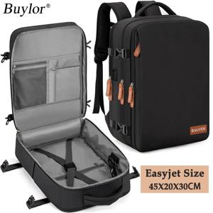 Buylor 비행기 배낭 45x20x30 여성/남성용 여행 배낭 Easyjet 캐빈 가방 노트북 배낭 Weekender 용 캐주얼 데이 팟