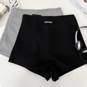 여름 반바지 여성 캐주얼 지퍼 요가 반바지 세련된 하이 웨이스트 오피스 a 라인 반바지 섹시 슬림 여성용 스포츠 바지