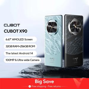 CUBOT X90, 안드로이드 스마트폰, 6.67인치 AMOLED 곡선 120Hz 디스플레이, 32GB RAM(16GB+16GB 확장), 256GB ROM, Helio G99, 옥타 코어, NFC, 100MP 카메라, 게이밍 폰, 글로벌 버전 , smartphone android 14, 장바구니에 담기