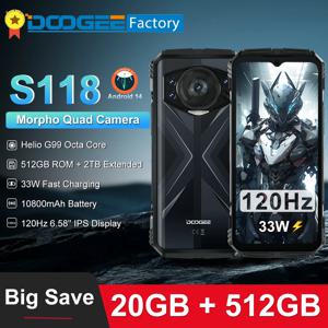 DOOGEE S118 견고한 스마트폰, 20GB(8 + 12GB 확장), 6.58 인치 FHD + 화면, Helio G99, 10800mAh, 50MP AI 카메라 NFC, 월드 프리미어