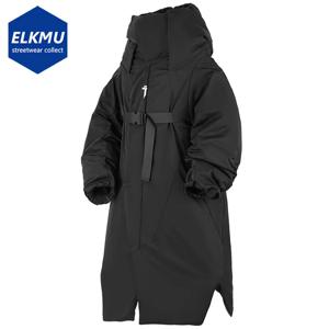 남성 겨울 자켓 롱 윈드 브레이커 코트 Thicken Warm Parkas Techwear streetwear 오버 사이즈 패딩 자켓 후드 아웃웨어