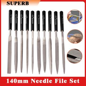 DIY 나무 걸레 바늘 파일 세트, 보석 돌 연마 조각, 다이아몬드 파일, 편리한 도구, 세라믹 공예, 5 개, 10 개, 3x140mm