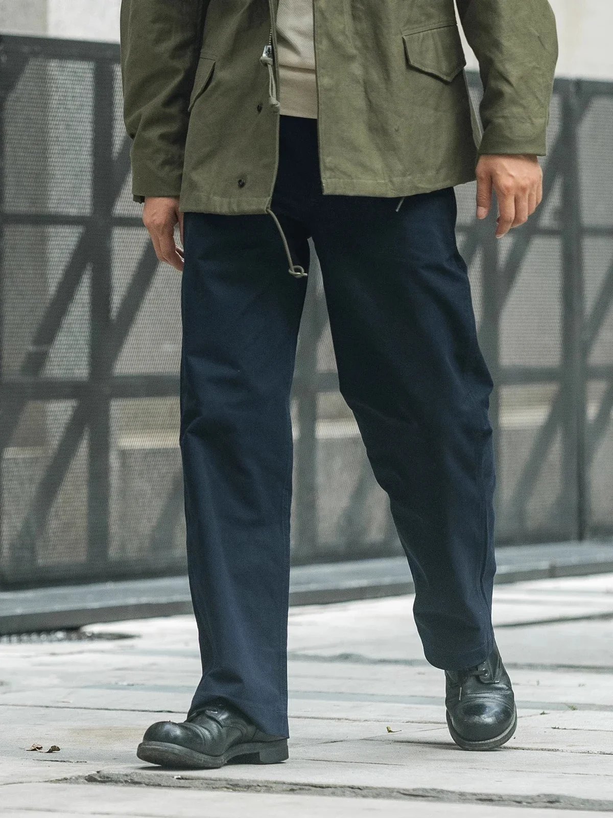 브론슨 1944 USMC 장교 치노 팬츠 스트레이트 레그 남성 밀리터리 바지 카키색