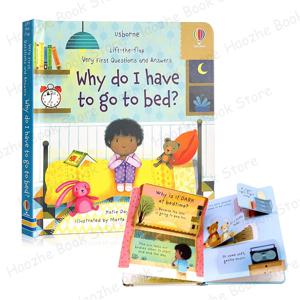 첫 번째 질문과 답변: 왜 잠자리에 들지 않아? Usborne Lift the flap 어린이 활동 영어 도서 몬테소리