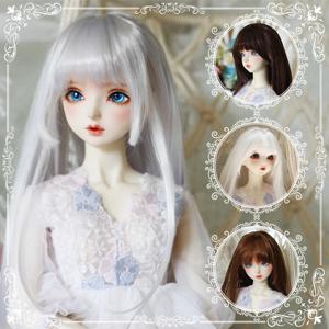 1/3 1/4 1/6 Bjd 인형 가발 (Bangs 포함) 소녀 용 긴 직선 가발 Diy Bjd 가발 액세서리