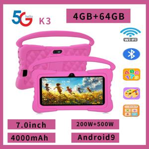 새로운 어린이 게임 태블릿 5G WiFi 7.0 인치 GB RAM 64GB ROM 쿼드 코어 어린이 선물은 Google Bluetooth 4000mAh를 지원합니다
