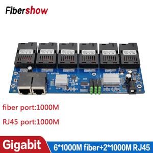기가비트 이더넷 스위치 광섬유 스위치, UTP 6F2E SC 미디어 컨버터, 6*1000M, 2*1000M, RJ45