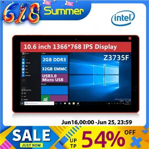 고품질 32비트 10.6인치 Windows 10 태블릿 Z8300 쿼드 코어 CPU 2GB RAM 32GB ROM 1366 x 768 IPS 듀얼 카메라 USB 3.0 6600mA