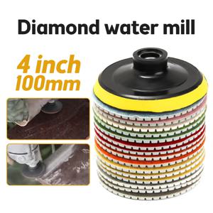 8pcs 4 인치 100mm 다이아몬드 연마 패드 키트 화강암 석재 콘크리트 대리석 연마 사용 연삭 디스크 세트에 대 한 습식/건식