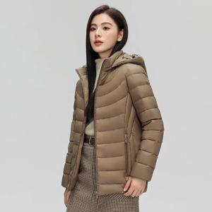 여성용 90% 다운 재킷, 후드 퍼퍼 재킷, 모자 분리형 따뜻한 코트 파카, 아웃웨어, 바람막이, 퀼트 재킷, 겨울