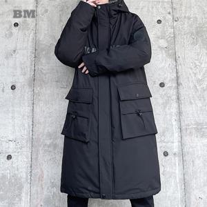 플러스 사이즈 남성용 겨울 재킷, 한국 패션, 롱 패딩, 야외 다운 재킷, 하이 퀄리티 후드 패딩 코트