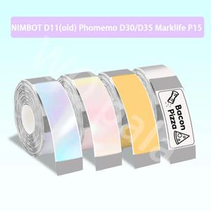 미니 프린터 용 4 롤 반투명 다채로운 레이저 접착 용지 Marklife P11/P12/P15 Phomemo D30/D32/D35 VRETTI HP1