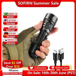 Sofirn SK40 21700 충전식 손전등 SFT70 LED 3200lm 강력한 전술 토치 580M 장거리 스포트라이트 포함
