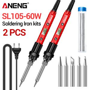ANENG SL104/SL105 전기 납땜 인두 전문 110V/220V 조정 가능한 EU/US 온도 휴대용 키트 용접 솔더 수리