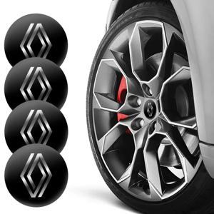 4pcs 56mm 자동차 휠 센터 허브 캡 림 커버 엠블럼 스티커 Renault Megane 2 3 4 Twingo Clio Talisman Captur Trafic Kwid RS
