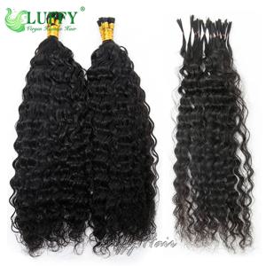 물결파 인간의 머리카락 확장을 땋기 위한 사전 분할된 대량 인간의 머리카락 Boho Braids 인간의 머리카락을 위해 그려진 곱슬 머리 이중