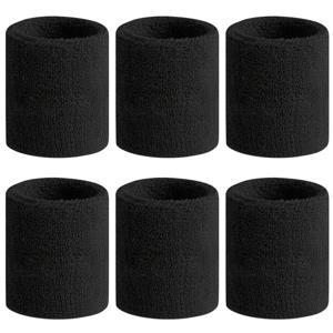 6pcs 땀 흡수 스포츠 손목 밴드, 테니스, 농구, 달리기를 위한 수분 흡수 손목 보호대