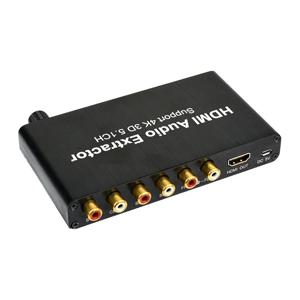 5.1CH 4K 3D HDMI 호환 오디오 추출기 디코드 동축-RCA AC3/DST-5.1 PS4 DVD 플레이어 용 증폭기 아날로그 변환기