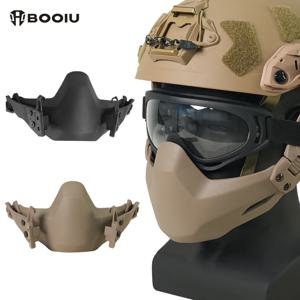 BOOIU 전술 반 얼굴 접는 마스크 나일론 조정 가능한 Wargame 사냥 페인트 볼 Airsoft 보호 마스크 헬멧 액세서리