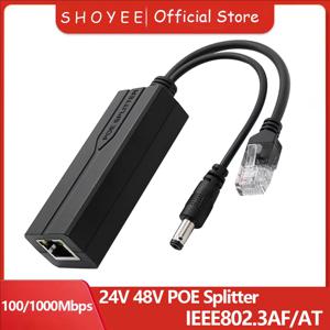 POE 분배기 24V/48V ~ 12V/5V IEEE 802.3af 이더넷 분배기 어댑터 보안 시스템을 통한 출력 전원(플러그 앤 플레이)