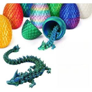 22cm 3D 프린팅 드래곤 8.5cm 드래곤 알 세트 원석 드래곤 장난감 완전 관절 크리스탈 드래곤 수집용 서프라이즈 토이