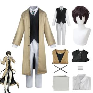 Anime Bungo Stray Dogs 다자이 오사무 코스프레 의상 롱 자켓 코트 정장 성인 남성 윈드 브레이커 할로윈 크리스마스 의류