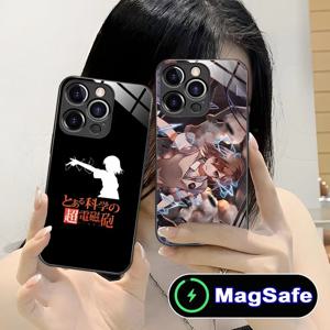사이언티픽 레일건 미사카 미코토 아이폰 16 15 14 13 12 11 Pro Max Plus Mini MagSafe 무선 충전 유리 케이스