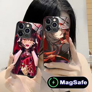 블루 아카이브 코사카 와카모 아이폰 16 15 14 13 12 11 Pro Max Plus Mini MagSafe 무선 유리 컬러 프린팅 폰 케이스