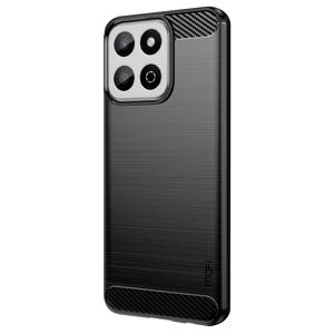MOFI JK TPU 시리즈-1 Honor X7c 4G / 200 스마트 5G / Play 60 Plus 5G 케이스 카본 파이버 텍스처 TPU 소프트 폰 커버 - 블랙