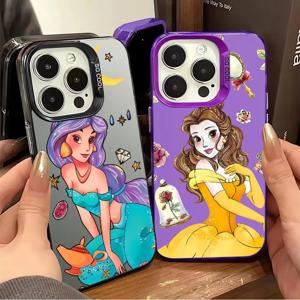 디즈니 프린세스 소프트 쉘 폰 케이스 (아이폰 13Pro, 16e, 13, 16Pro, 14 Pro MAX, 11, 16, 12, 15 Plus 용)