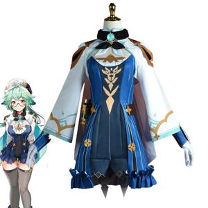 게임 Genshin Impact Sucrose 코스프레 의상 Sucrose Alchemist 복장 점프 슈트 의상 여성 소녀 코스프레 풀 세트