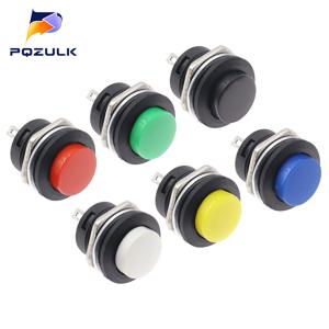 6PCS 순간 푸시 버튼 스위치 16mm 순간 6A/125VAC 3A/250VAC 원형 스위치 R13-507 검정색 빨간색 녹색 흰색 파란색 노란색