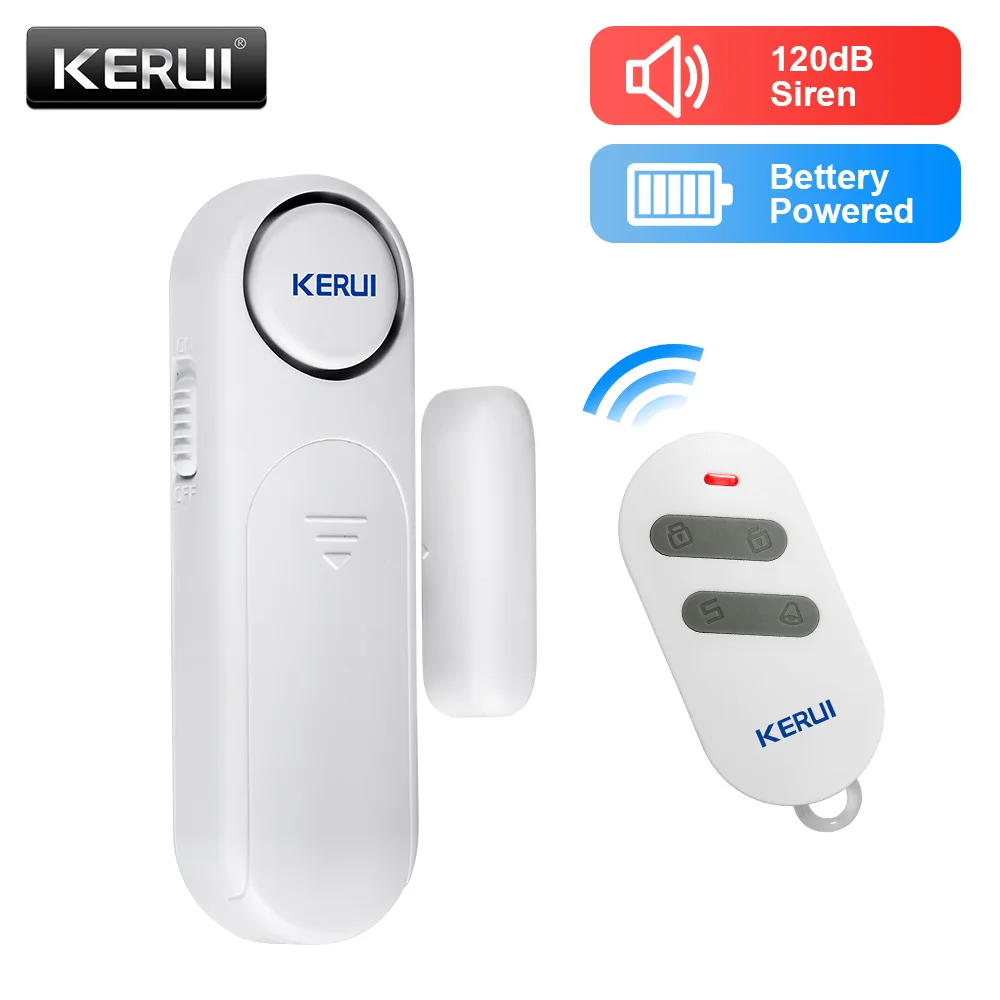 KERUI D121 무선 도어 창 자기 센서 알람 120dB 도난 방지 300ft 원격 제어 감지기 홈 보안 경보 시스템